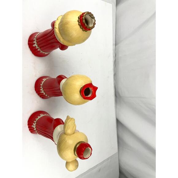 VTG Ceramic Christmas Carolers Candle Holders Lot of 3 Choir Girls 1960s - Picture 13 of 14